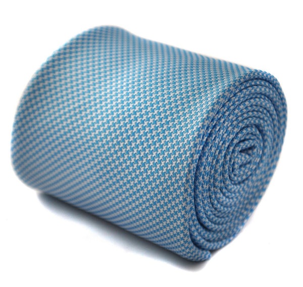 light blue dogstooth check tie