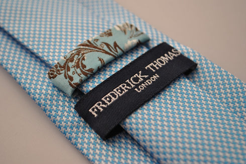 light blue dogstooth check tie