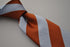 chocolate brown and light blue barber striped tie