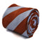 chocolate brown and light blue barber striped tie