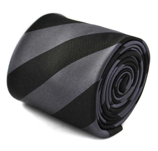 grey and black barber striped tie