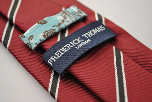maroon and black club striped tie