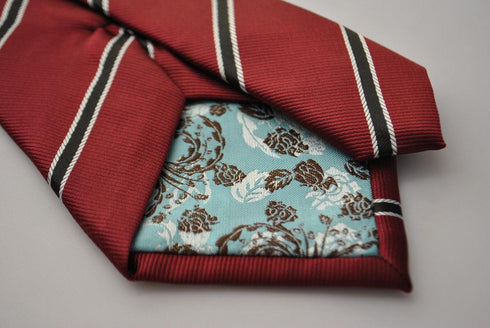 maroon and black club striped tie