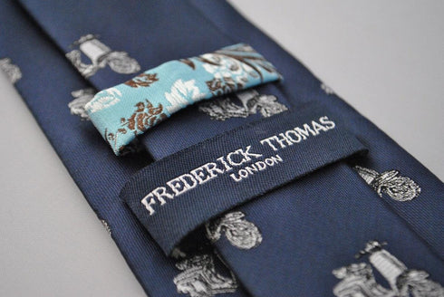 navy tie with scooter design