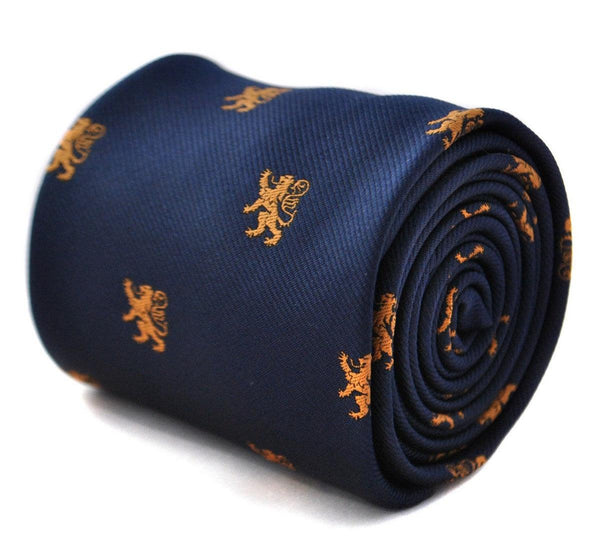 navy tie with scottish lion design