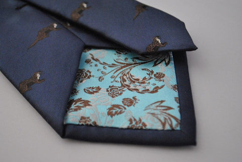 navy tie with otter design