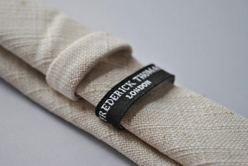 ivory textured linen skinny tie