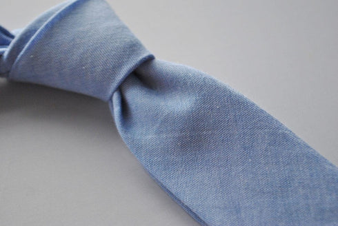light blue skinny cotton style tie