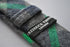 dark green and grey wool check style skinny tie