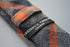 orange and grey wool check style skinny tie