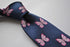 navy tie with pink butterfly embroidered design