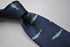 navy tie with grey trout embroidered design