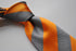 grey and orange barber striped tie