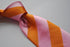 orange and pink barber striped tie