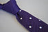 cadbury purple skinny knitted tie with white polka dots