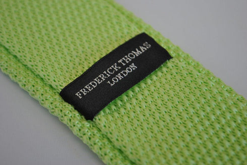 plain light spring green skinny knitted tie
