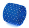 bright royal blue skinny knitted tie with white polka dots