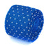 bright royal blue skinny knitted tie with white polka dots