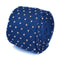navy blue skinny knitted tie with pink polka dots