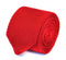 plain red skinny knitted tie with pointed end