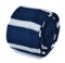 navy blue and white striped skinny knitted tie