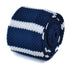 navy blue and white striped skinny knitted tie