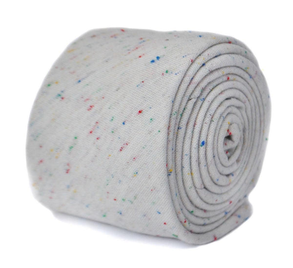 white speckled linen tie in classic width