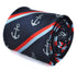 navy tie with striped anchor design