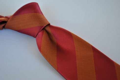 chocolate brown and maroon barber striped tie