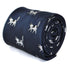 navy tie with black and white cat design