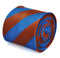chocolate brown and royal blue barber striped tie