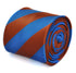 chocolate brown and royal blue barber striped tie