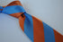 chocolate brown and royal blue barber striped tie