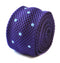 skinny knitted cadbury purple tie with light blue polka dots