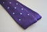 skinny knitted cadbury purple tie with light blue polka dots