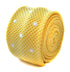 yellow lemon skinny knitted tie with white polka dots
