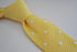 yellow lemon skinny knitted tie with white polka dots
