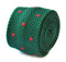 dark green skinny knitted tie with red polka dots