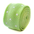 lime green skinny knitted tie with white polka dots