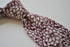 cotton maroon red tie with white floral design