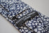 skinny linen navy blue tie with white floral design