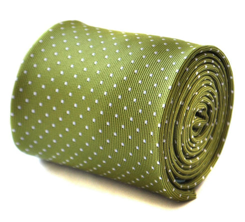 lime green and white pin spot tie