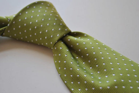 lime green and white pin spot tie