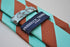 chocolate brown and turquoise barber striped tie