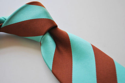 chocolate brown and turquoise barber striped tie