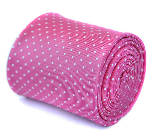 bright pink with white pin spot tie
