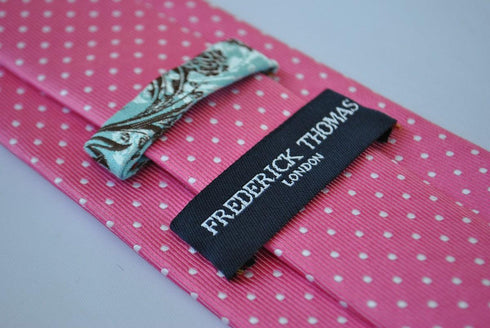 bright pink with white pin spot tie