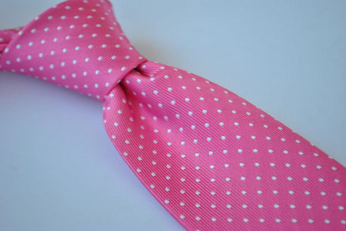 bright pink with white pin spot tie