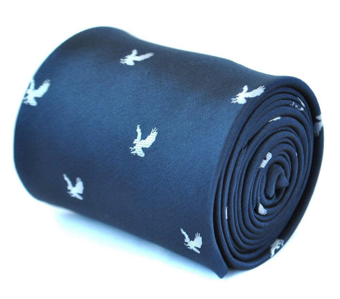 navy blue tie with eagle design
