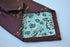 maroon tie with pheasant design